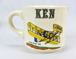 Vintage Orville Wright 1903 Airplane Coffee Mug Made USA - £27.20 GBP