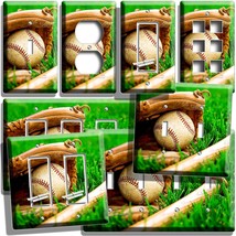 Baseball Ball Bat Glove Grass Light Switch Outlet Wall Plate Sport Room Hd Decor - £9.58 GBP+