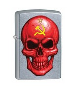 Skull with Hammer and Sickle - Street Chrome  Zippo Lighter - $28.45