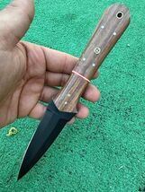 4.5”Double Edge D2 Steel Fixed Blade Dagger Survival Fishing Knife Wood ... - $23.75