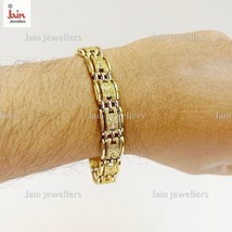 18 Kt Solid Yellow Gold Cubic Zircon Bracelet Bangle Lock Open Box Men&#39;S... - £5,109.42 GBP