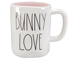 New Rae Dunn Artisan LL Bunny Love Double Sided Mug Easter 2022 VHTF Pink Inside - £13.66 GBP