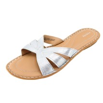 Sonoma Sz 8.5 M Silver Slide Synthetic Women Sandals 73277 - £15.78 GBP