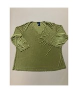 Citiknits Green Top Blouse Slinky Travel 3/4 Sleeve Knit Blouse Plus Siz... - $13.86