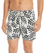 Banks Journal Elastic Waist Leaf Print Board Shorts White/Black-Size 38 - $33.87 CAD