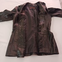 Siena Lined Fitted Soft Leather Black Button Jacket Women's Size Small RN#54163 image 11