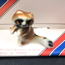 1980s Westrim Brown &amp; Black Racoon Original Bone China Figurine New NOS 1&quot; - £7.58 GBP