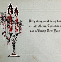 Christmas Candelabra Victorian Greeting Card Embossed Bright New Year PC... - $364.42 MXN