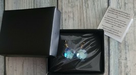 Avon ~ Teardrop Earrings ~ Shimmering Blue ~ Alloy ~ 1&quot; Drop Dangle Earrings - £11.80 GBP