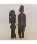 Old Nepali Couple Wooden Figurine 13&quot; - Made in Nepal - $149.99