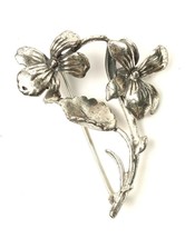 Rhodium Plated Pin Wildflowers 2 Inches Long Perfect Accent for Coat or ... - $186.12 MXN