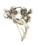 Rhodium Plated Pin Wildflowers 2 Inches Long Perfect Accent for Coat or ... - $187.21 MXN