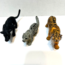Safari LTD Lot of 3 Jungle Cats Snow Leopard Black Leopard Bengal Tiger PVC - £13.03 GBP