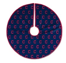 MLB Cleveland Guardians Indians Christmas Tree Skirt Blue and Red 52&quot; Diameter - $17.12