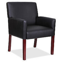 Lorell LLR20027 Full-Sided Arms Leather Guest Chair, Black Mahogany - $347.13
