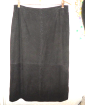 Carina New York Black Perforated Suede Long Black Skirt Size 16 - £38.93 GBP