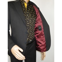 Men's MONO Turkey Casual Dress Jacket Patch Pockets Thick Cotton 1557-01 Black image 2