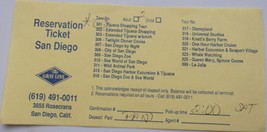 Vintage Gray Line Reservation Ticket San Diego  - £1.58 GBP