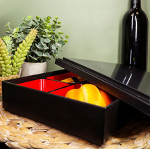 Lacquered Plastic Japanese Style 5 Compartments Sushi Lunch Bento Box With Lid - £24.10 GBP