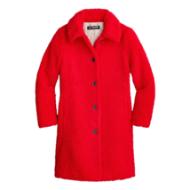 NWT J.Crew Petite Teddy Sherpa Lady Coat in Holiday Red Cozy Furry Jacket PS SP - $140.00