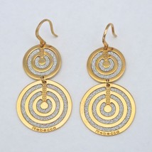 Rebecca Double Circle Earrings in Rose Gold Plating - £167.26 GBP