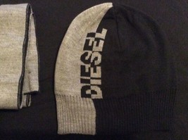 DIESEL Two-Piece Logo Beanie &amp; Scarf Set Retail $98 - $69.95