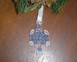 Paper Quill Blue Ornament- Handcrafted New - £8.01 GBP