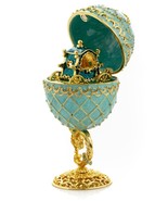 Keren Kopal  Egg with Carriage Trinket Box Decorated with Austrian Crystals - $135.99