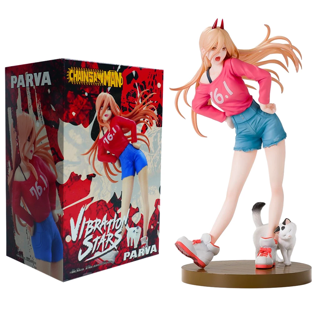 15cm Anime Chainsaw Man Power Pink Casual Cat Platform Model Toy Action Figure - £11.22 GBP+