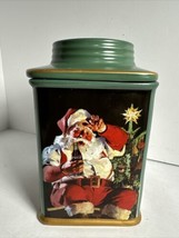 Coca-Cola Cookies Jar Canister Tired Santa Christmas Holiday Sakura Ston... - $23.74