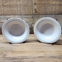 Rimmed Cereal / Soup Bowl Swirls By TOTALLY TODAY - 7&quot; Bright White - Set Of 2 - £15.23 GBP