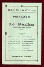 Soiree Theatre Program Le Pacha Rene Benjamin 1935 Lyon France - £11.09 GBP