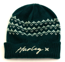 Hurley Green Vail Knit Cuff Beanie Women&#39;s One Size NWT - £35.03 GBP