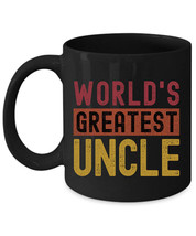 Worlds Greatest Uncle Coffee Mug Vintage Black Cup Retro Birthday Christ... - £14.76 GBP+