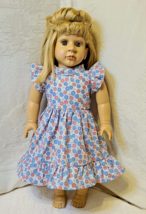 NEW for Spring! Pink &amp; Blue FLORAL DRESS ~ Clothes for 18&quot; Doll ~ FREE Ship - £11.67 GBP