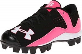 Under Armour Leadoff Low RM Jr Kids Youth Pink Black UA Baseball Cleats Size 4.5 - £47.84 GBP