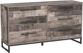 Industrial Butcher Block Style Dresser, Natural Pallet Brown, By Signature - £326.29 GBP