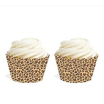Birthday Cupcake Wrappers, Leopard Cheetah Print, 20-Pack, Decor Decorations Wra - £17.66 GBP