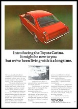 1972 Toyota Carina Red 2 Door Coupe Vintage Print Ad Hemi Engine Wall Art Decor - £8.23 GBP