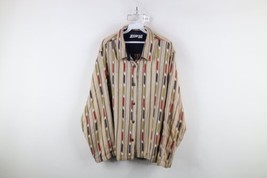 Vintage 90s Streetwear Womens 4XL Rainbow Striped Knit Button Shirt Jacket Jac - $59.35