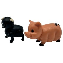 Vintage LITTLE PEOPLE Pig Fisher Price 1970&#39;s Farm Animals Lot of 2 Pigs - £7.72 GBP