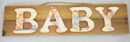 Baby - Vintage Look Wooden Sign Nursery Baby Room Decor Neutral 20&#39;&#39; x 5... - $11.87
