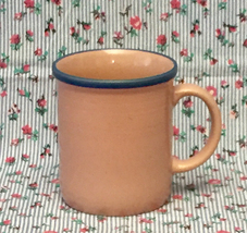 Vintage Rio Stoneware Japan coffee mug cup pink and turquoise blue - £4.81 GBP