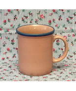 Vintage Rio Stoneware Japan coffee mug cup pink and turquoise blue - £4.69 GBP