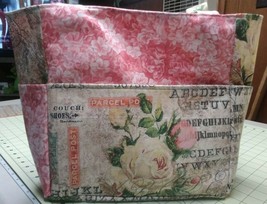 victorian roses flowers letters parcel post vintage purse project bag handmade - £29.68 GBP