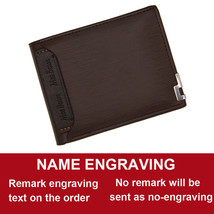 New Short Men Wallets Slim Card Holder Zipper Coin Pocket Male Purses Customized - £47.84 GBP