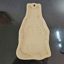 Brown Bag Cookie Art Mold Cat Girl Wearing Apron Giant Stamp Ceramic Vtg... - $10.54