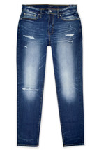 Lucky Brand Men&#39;s Destroy Blue Wash 411 Athletic Taper Jeans, 32W x 32L ... - $49.01