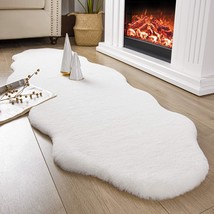 Area Rugs For Bedroom Floor Sofa Living Room, Carpet Accent Rugs White 2 X 6 - £32.98 GBP