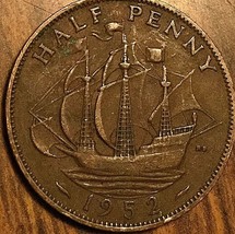 1952 Uk Great Britain Half Penny - £1.44 GBP